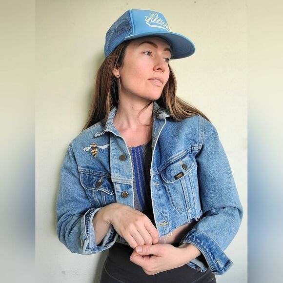 Sawed Off Vintage 70s LEE Riders Denim Jacket M - Picture 1 of 9